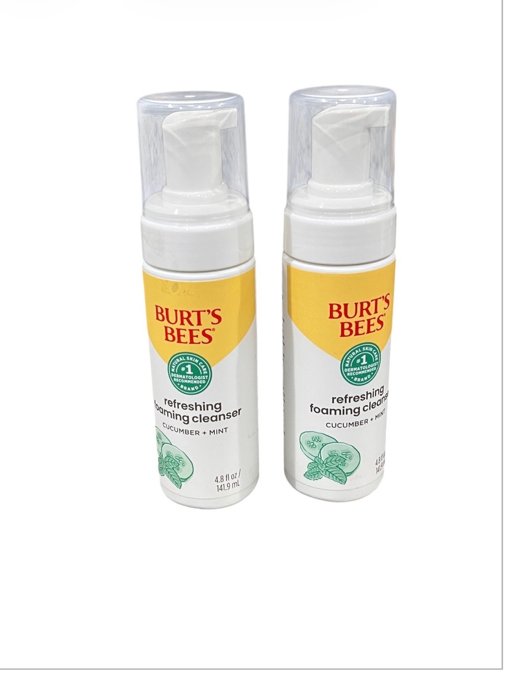 Burt's Bees cucumber Refreshing Foaming Cleanser - White, Yellow & Green